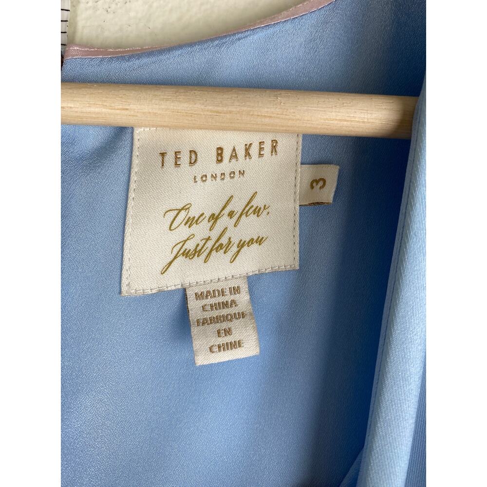 Ted Baker Effrae Floral Cold Shoulder Mini Dress Blue US8 - Picture 8 of 11